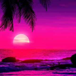 Beach sunset phone wallpaper