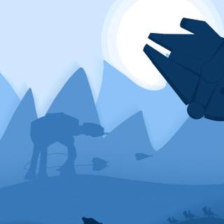 Blue minimalist iPhone wallpaper