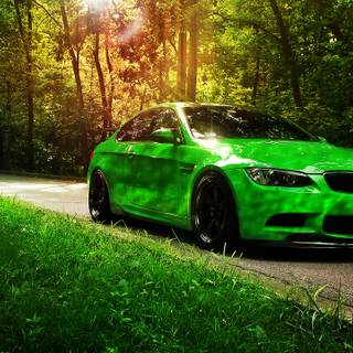 Green car phone wallpaper