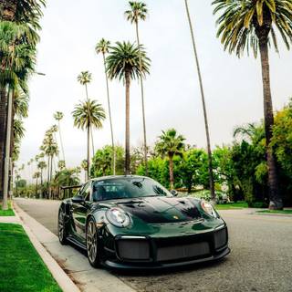 Green car phone wallpaper