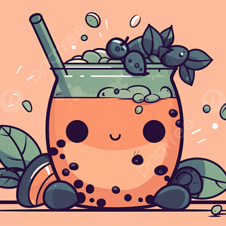 Kawaii bubble tea wallpaper