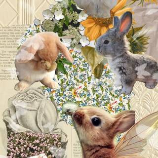 Bunny collage wallpaper