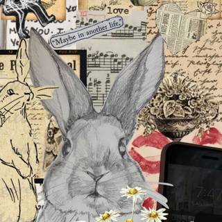 Bunny collage wallpaper
