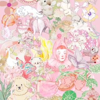 Bunny collage wallpaper