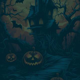 Spooky mansion wallpaper