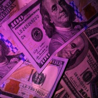 Girl with money wallpaper