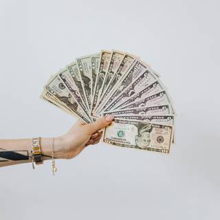 Girl with money wallpaper