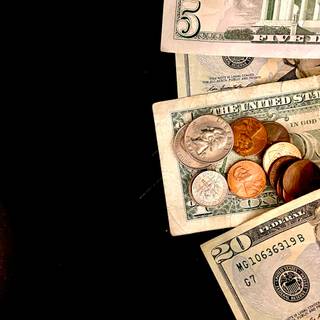 Girl with money wallpaper