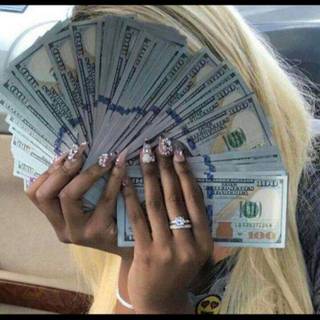 Girl with money wallpaper