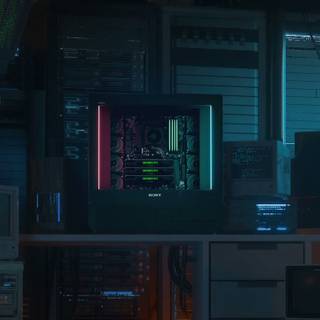 Cyber room wallpaper