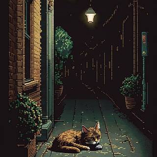 Cat pixel wallpaper