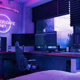 Cyber room wallpaper