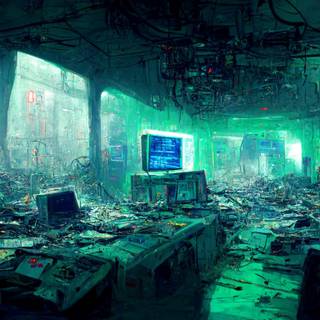 Cyber room wallpaper