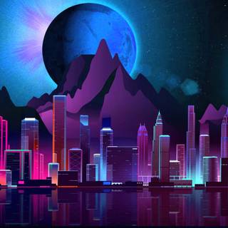 Retro futurism desktop wallpaper