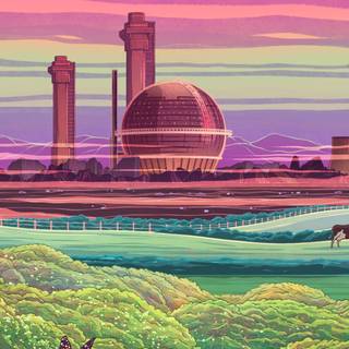 Retro futurism desktop wallpaper