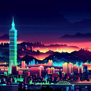 Retro futurism desktop wallpaper