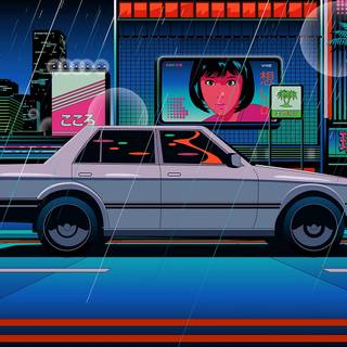 Retro futurism desktop wallpaper