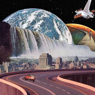 Retro futurist wallpaper