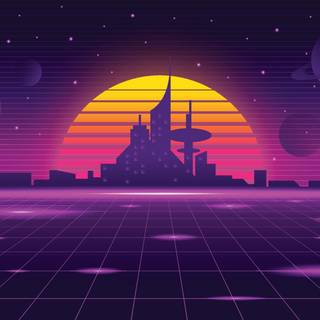 Retro futurism desktop wallpaper