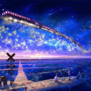 Calming anime water wallpaper