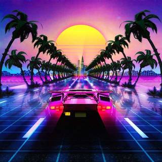 Retro futurism desktop wallpaper