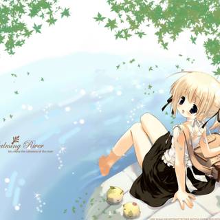 Calming anime water wallpaper