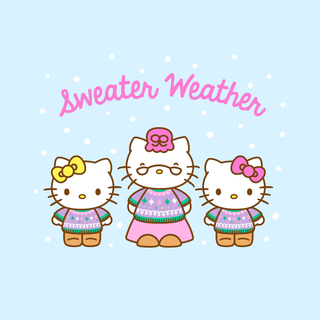 Winter Sanrio desktop wallpaper