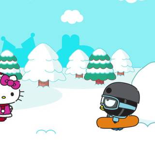 Hello Kitty and Friends winter wallpaper