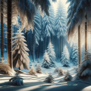 Snowy winter forest wallpaper