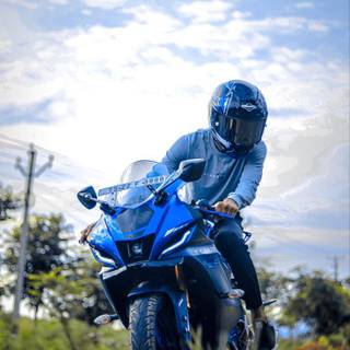 Yamaha R15 V4 Racing Blue wallpaper