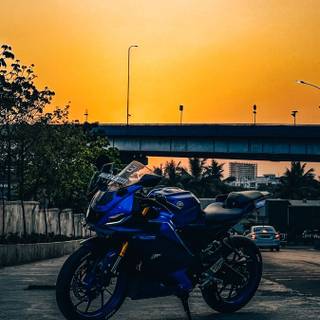 Yamaha R15 V4 Racing Blue wallpaper