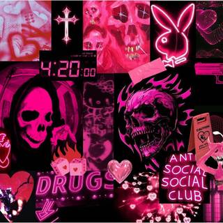 Emo pink asthetic desktop wallpaper