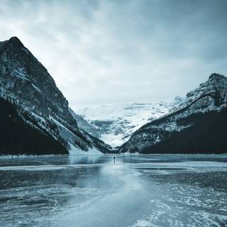 Winter lake and mountain wallpaper