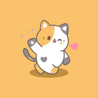 Cartoon cat spring wallpaper