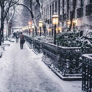 Winter New York laptop wallpaper