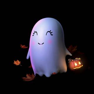 Cute ghost 4k wallpaper