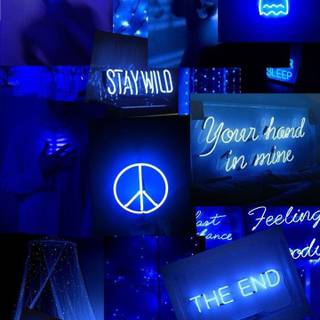 Neon blue iPhone wallpaper