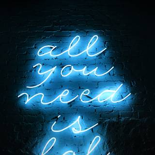 Neon blue iPhone wallpaper