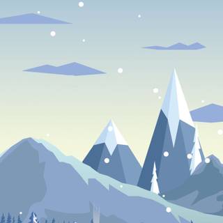 Winter minimalist mountain wallpaper