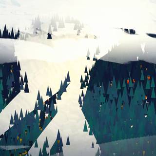 Winter minimalist mountain wallpaper