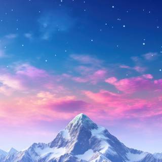 Winter minimalist mountain wallpaper