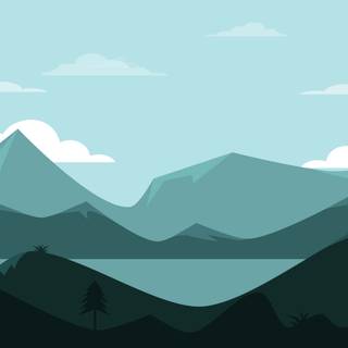 Winter minimalist mountain wallpaper