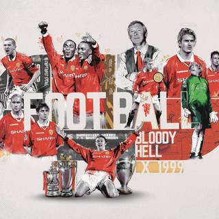 Manchester United treble wallpaper