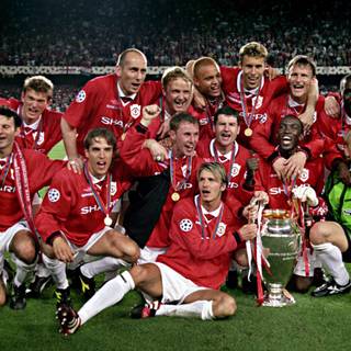 Manchester United treble wallpaper