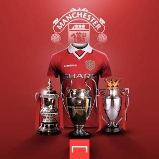Manchester United treble wallpaper