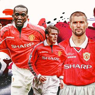 Manchester United treble wallpaper