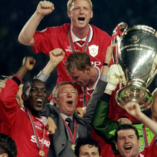 Manchester United treble wallpaper