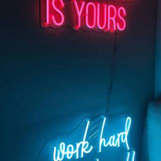 Neon work hard wallpaper
