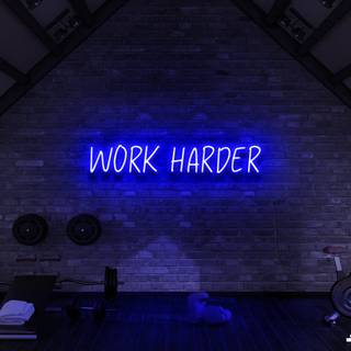 Neon work hard wallpaper