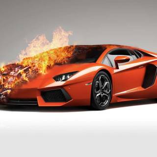 Lamborghini on fire wallpaper